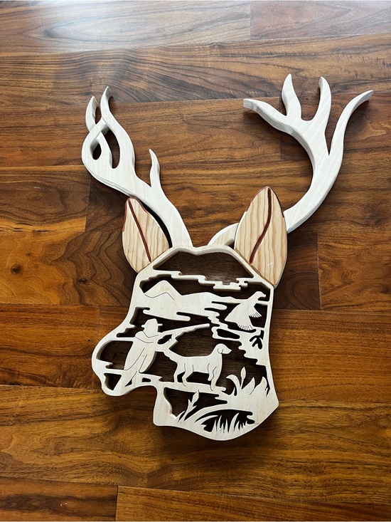 Handmade Other - Handmade Wooden 3D Deer Head Wooden Wall Art